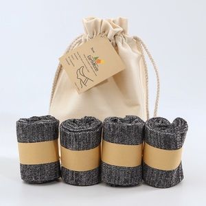 COPY - Earth Mode Organic Hemp Crew Socks 4 pairs Black